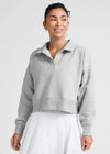 Beyond Yoga Luxefleece Collared Sweatshirt - Light Heather Grey