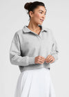 Beyond Yoga Luxefleece Collared Sweatshirt - Light Heather Grey