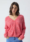 American Vintage Cardigan NUG19A - Fluro Strawberry