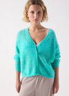 American Vintage Cardigan NUG19A - Fluro Turquoise
