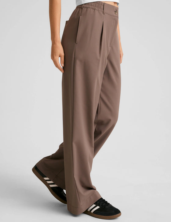 Beyond Yoga Status Wide Leg Trousers - Khaki