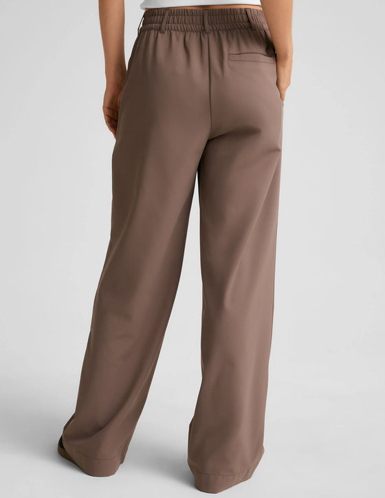 Beyond Yoga Status Wide Leg Trousers - Khaki