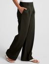 Beyond Yoga Status Wide Leg Trousers - Olive Ink