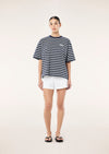 P.E Nation Oversized Spark Tee - Dark Navy Stripe