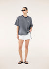 P.E Nation Oversized Spark Tee - Dark Navy Stripe