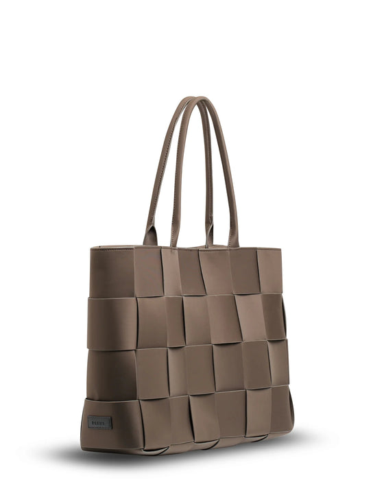 Prene The Holiday Bag (COCOA) Woven Neoprene Large Tote Bag