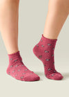 MoveActive Quarter Crew Grip Sock - Wild Rose Quarter Red