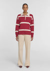 Viktoria & Woods Rival Polo Knit - Scarlett Stripe