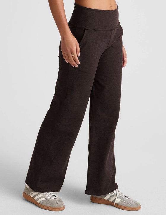 Beyond Yoga Spacedye Laid Back Wide Leg Pant - Dark Chocolate Heather