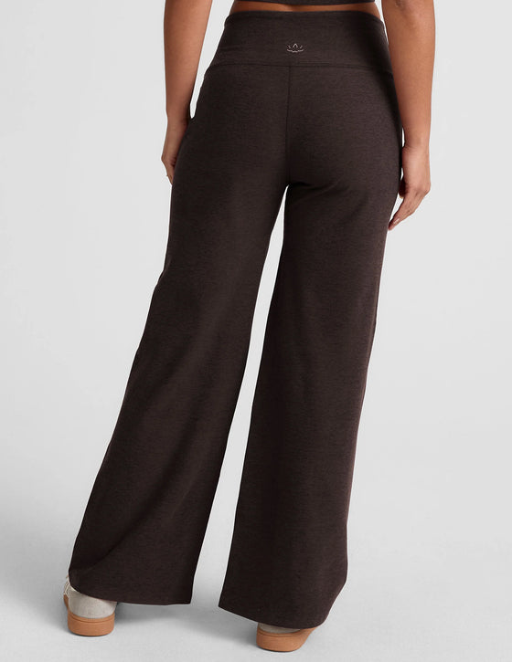 Beyond Yoga Spacedye Laid Back Wide Leg Pant - Dark Chocolate Heather