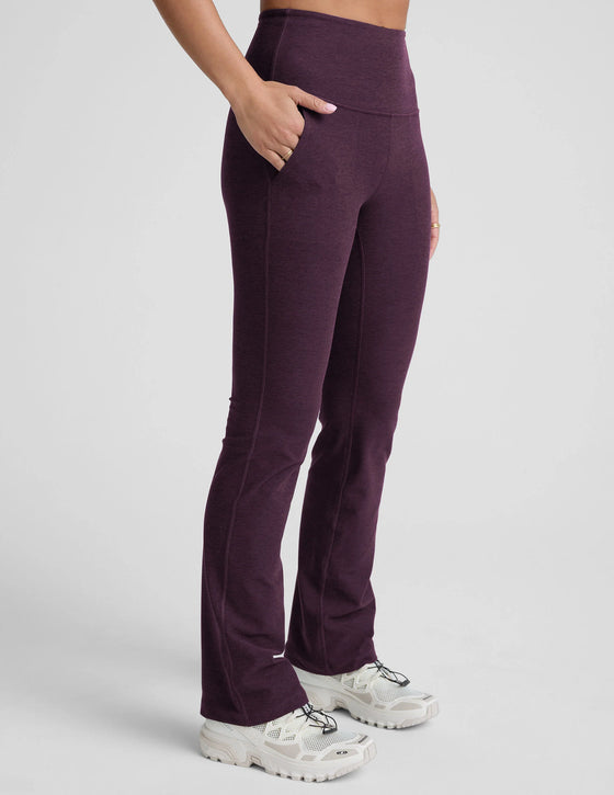 Beyond Yoga Spacedye Practice Pocket Bootleg Pant - Eggplant Purple Heather
