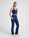 Beyond Yoga Spacedye Practice Pocket Bootleg Pant - Marine Blue Heather
