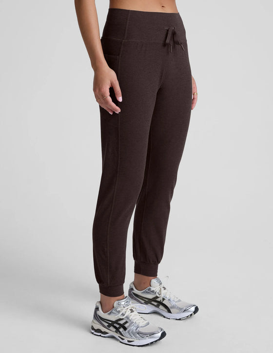 Beyond Yoga Spacedye Go Pocket Jogger - Dark Chocolate Heather