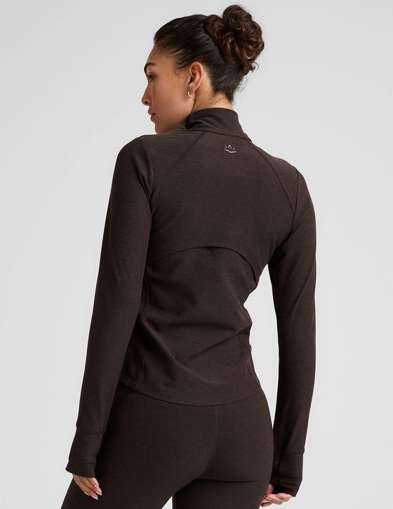 Beyond Yoga Spacedye Trails Active Jacket - Dark Chocolate Heather