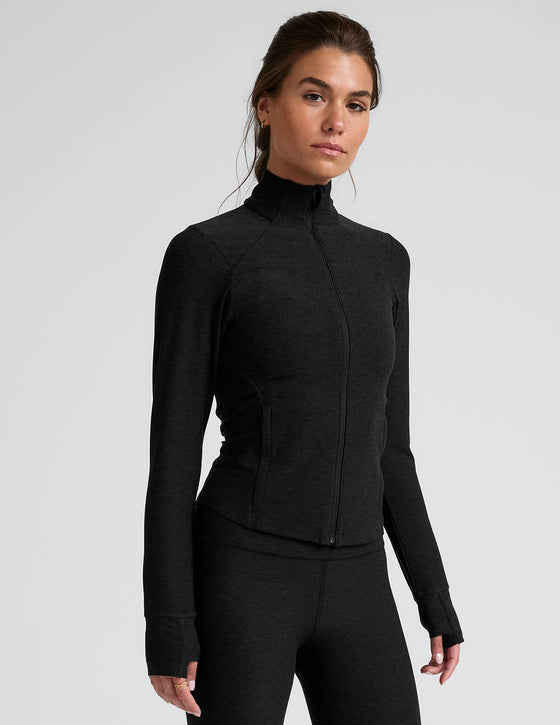 Beyond Yoga Spacedye Trails Active Jacket - Darkest Night