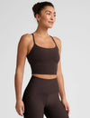 Beyond Yoga Spacedye Slim Racerback Cropped Tank - Dark Chocolate Heather