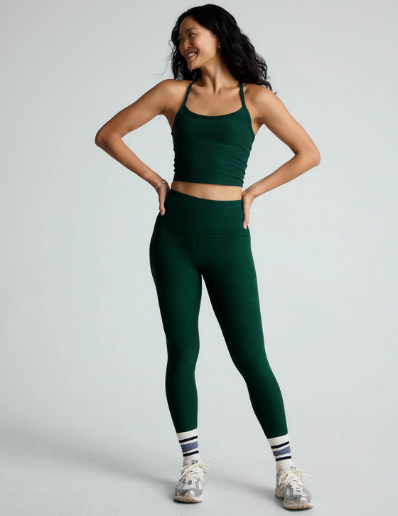 Beyond Yoga Caught In The Midi High Waist Legging - Dark Spruce Green Heather