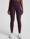 Beyond Yoga Caught In The Midi High Waist Legging - Eggplant Purple Heather
