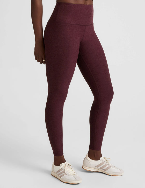 Beyond Yoga Caught In The Midi High Waist Legging - Midnight Burgundy Heather