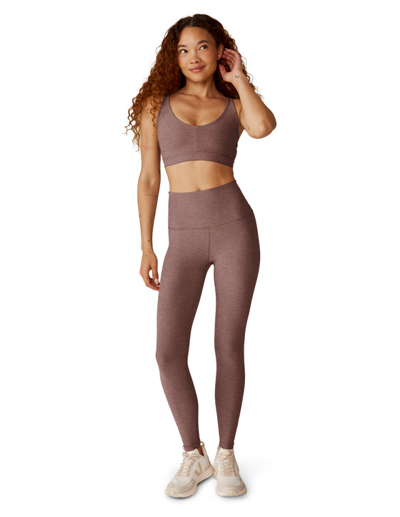 Beyond Yoga Caught In The Midi High Waist Legging - Rose Brush Heather
