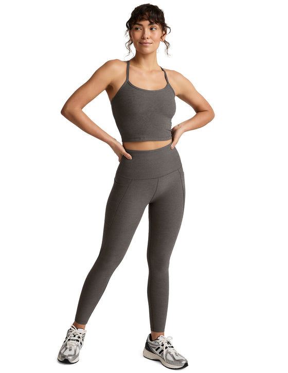 Beyond Yoga Out of Pocket High Waisted Midi Legging - True Gray Heather