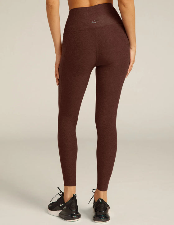 Beyond Yoga Out of Pocket High Waisted Midi Legging - Dark Chocolate Heather