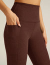 Beyond Yoga Out of Pocket High Waisted Midi Legging - Dark Chocolate Heather