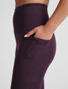 Beyond Yoga Out of Pocket High Waisted Midi Legging - Eggplant Purple Heather