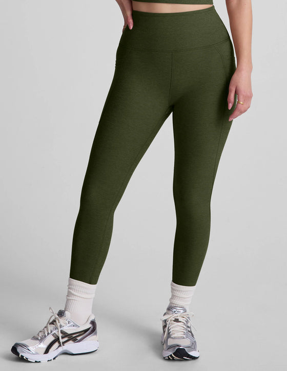 Beyond Yoga Out of Pocket Leggings - Army Green Heather
