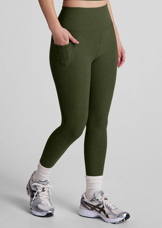Beyond Yoga Out of Pocket Leggings - Army Green Heather
