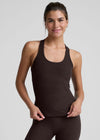 Beyond Yoga Spacedye Step Up Racerback Tank - Dark Chocolate Heather