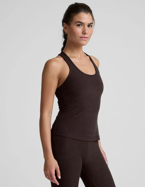 Beyond Yoga Spacedye Step Up Racerback Tank - Dark Chocolate Heather