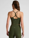 Beyond Yoga Spacedye Slim Racerback Cropped Tank - Army Green Heather