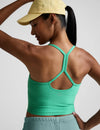Beyond Yoga Spacedye Slim Racerback Cropped Tank -Bright Emerald Heather