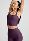 Beyond Yoga Spacedye Slim Racerback Cropped Tank - Brilliant Blackberry Heather