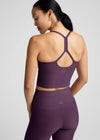 Beyond Yoga Spacedye Slim Racerback Cropped Tank - Brilliant Blackberry Heather