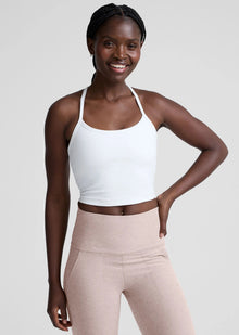  Beyond Yoga Spacedye Slim Racerback Cropped Tank SD4382 - Cloud White