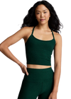 Beyond Yoga Spacedye Slim Racerback Cropped Tank - Dark Spruce Green Heather