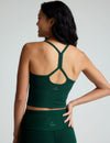 Beyond Yoga Spacedye Slim Racerback Cropped Tank - Dark Spruce Green Heather