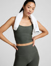 Beyond Yoga Spacedye Slim Racerback Cropped Tank - Dusty Heather