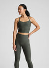 Beyond Yoga Spacedye Slim Racerback Cropped Tank - Dusty Forest Heather