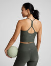 Beyond Yoga Spacedye Slim Racerback Cropped Tank - Dusty Heather