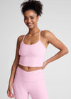 Beyond Yoga Spacedye Slim Racerback Cropped Tank -  Frosty Pink Heather