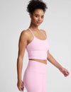 Beyond Yoga Spacedye Slim Racerback Cropped Tank -  Frosty Pink Heather