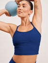 Beyond Yoga Spacedye Slim Racerback Cropped Tank - Marine Blue Heather