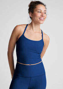  Beyond Yoga Spacedye Slim Racerback Cropped Tank - Marine Blue Heather