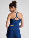 Beyond Yoga Spacedye Slim Racerback Cropped Tank - Marine Blue Heather
