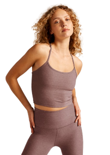  Beyond Yoga Spacedye Slim Racerback Cropped Tank - Rose Brush Heather