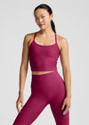 Beyond Yoga Spacedye Slim Racerback Cropped Tank - Sangria Heather