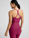 Beyond Yoga Spacedye Slim Racerback Cropped Tank - Sangria Heather